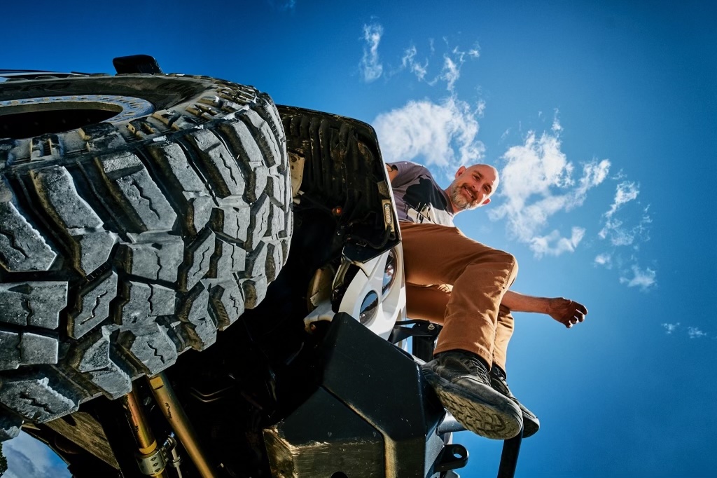 Tony Goofing Off on a Jeep while off roading.